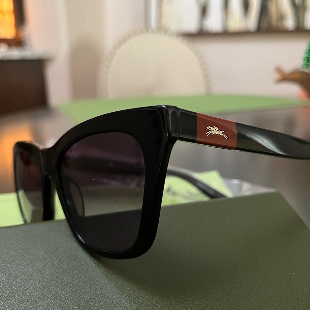 Longchamp Black Sunglasses with Green Case - Picture 2 of 7